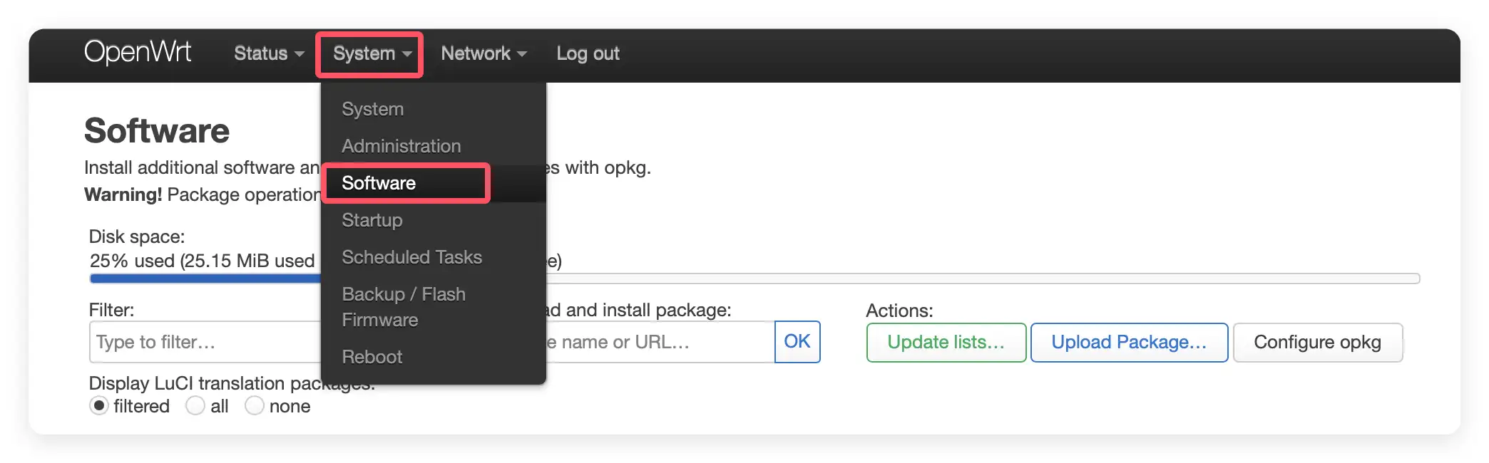 openwrt 安装中文语言包 安装istore商店 安装istore Luci-Theme-Argon主题-好运源码